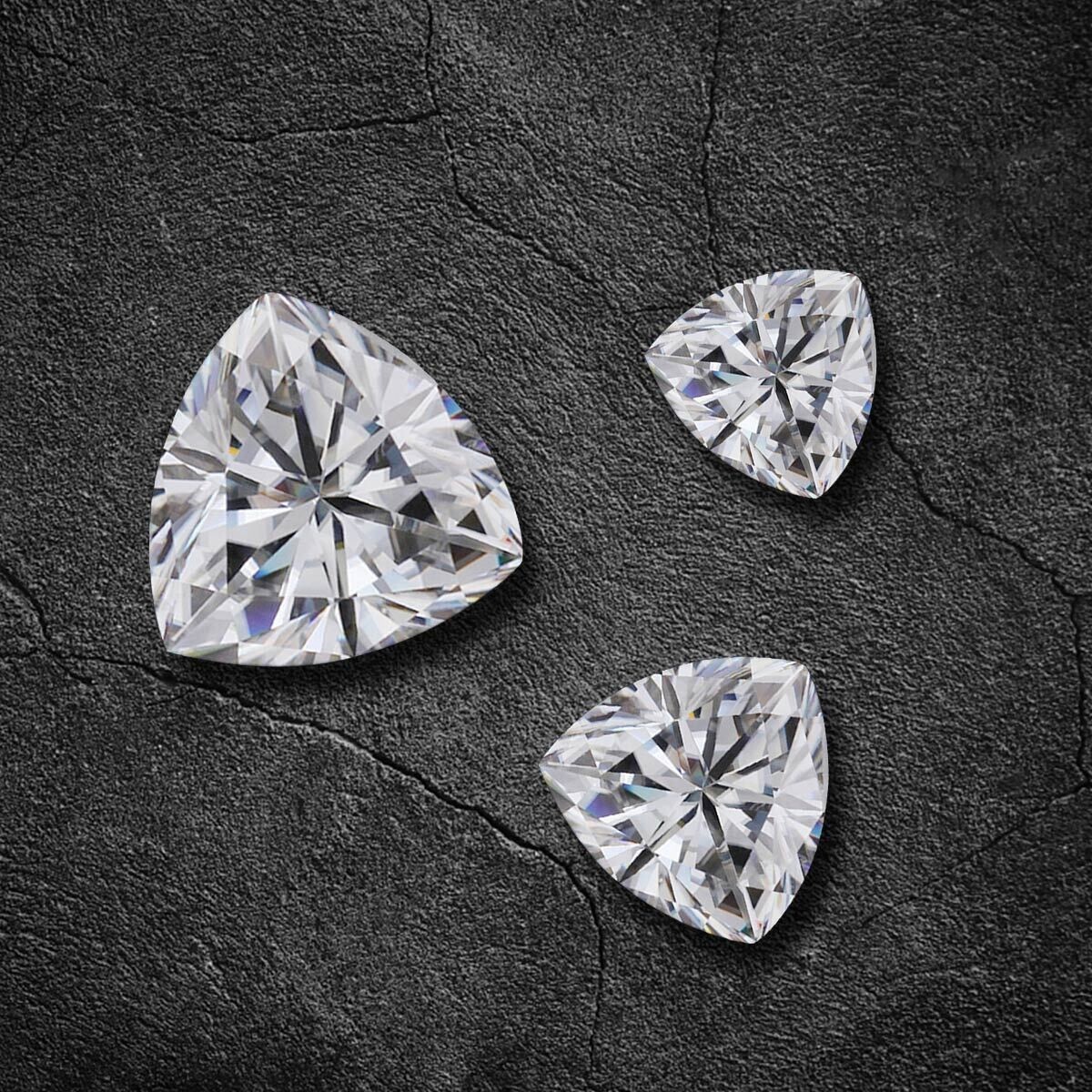 GRA Certified Loose Moissanite Trillion Cut Stones D VVS1 All Sizes