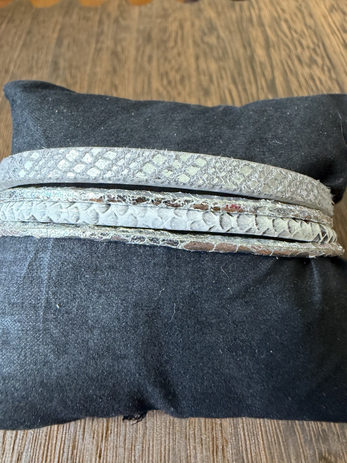 Silver Snake Skin Multi Strand Wrap Bracelet