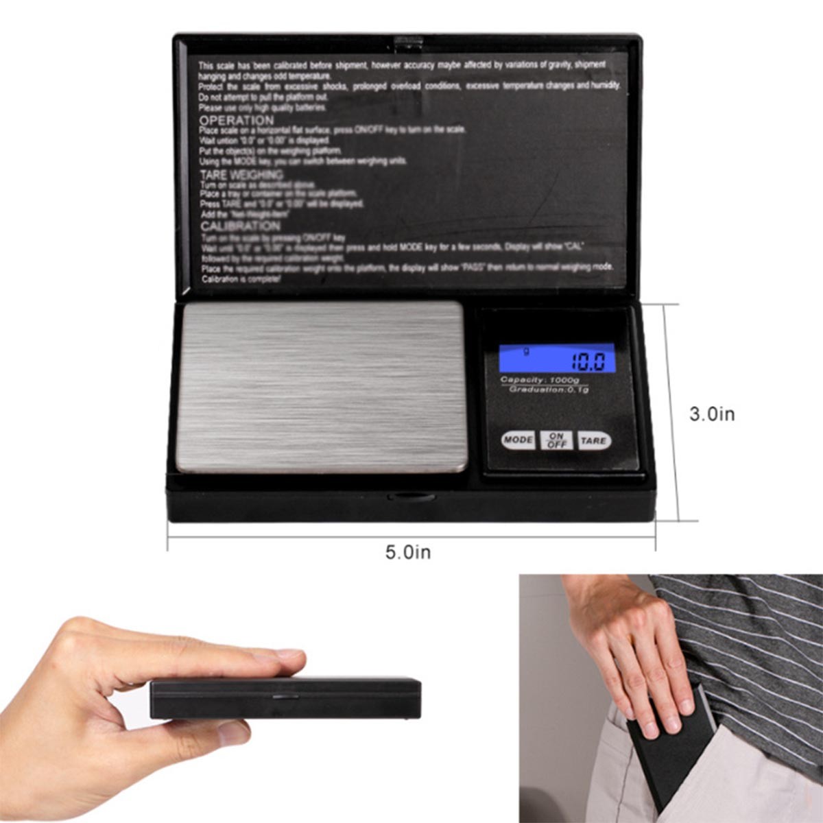 Digital Kitchen Scale 1000G/0.1G Jewelry Food Weight Gram Oz Scale