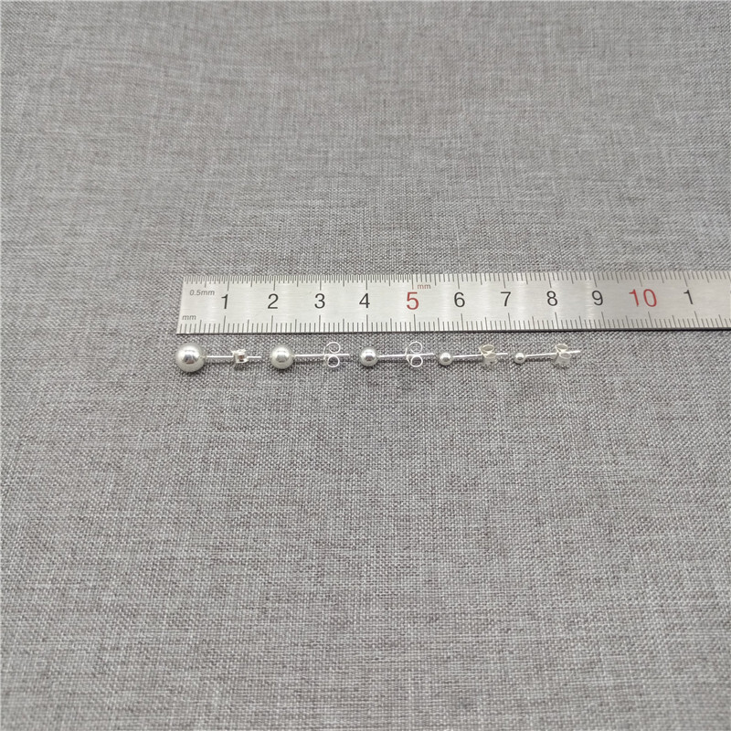 5 Sterling Silver Ball Earring Posts 1.5mm 2mm 2.5mm 3mm 4mm 5mm 6mm
