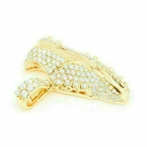 2Ct Round Cut Lab Created Diamond Unique Pendant 14K Yellow Gold Plated Silver