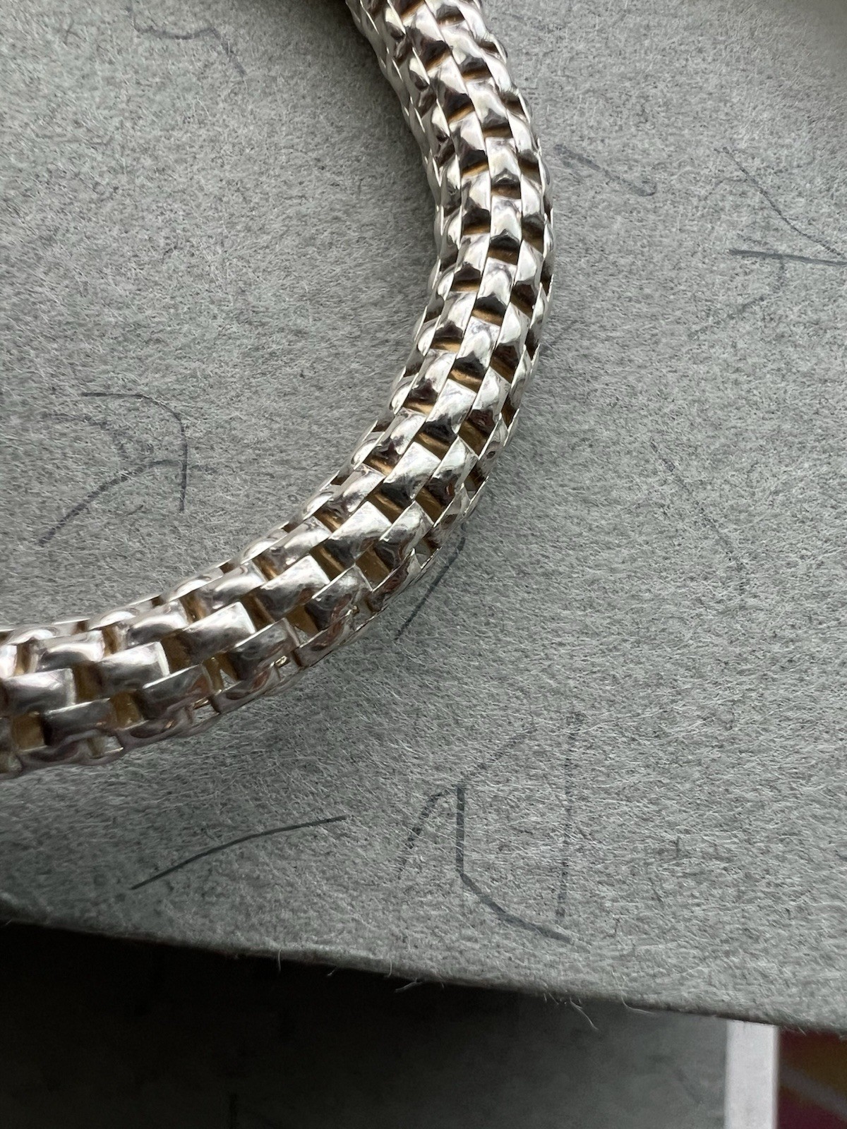 Italy 925 Sterling Silver Byzantine Chain stretch Bracelet with Hammered Ball