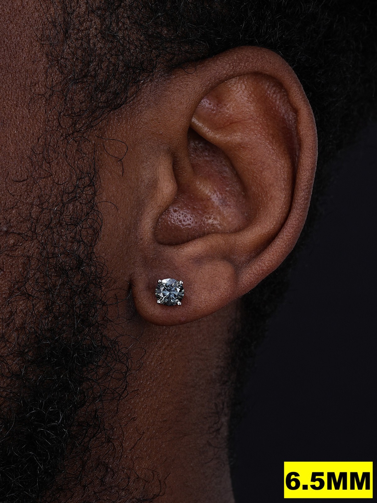 Real Blue Gray Moissanite Screwback Stud Earrings 925 Silver 3-8mm Iced Tester ✅