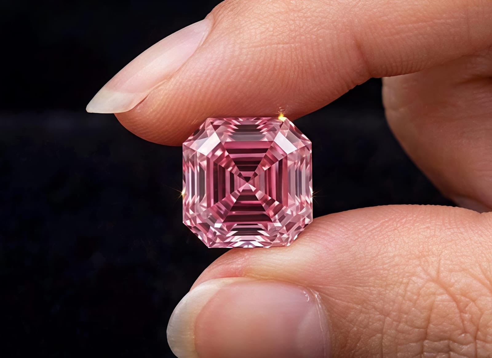 1 CT Asscher Cut, Fancy Pink Color VVS1 Clarity Diamond 6×6 MM Gemstone+ Gift