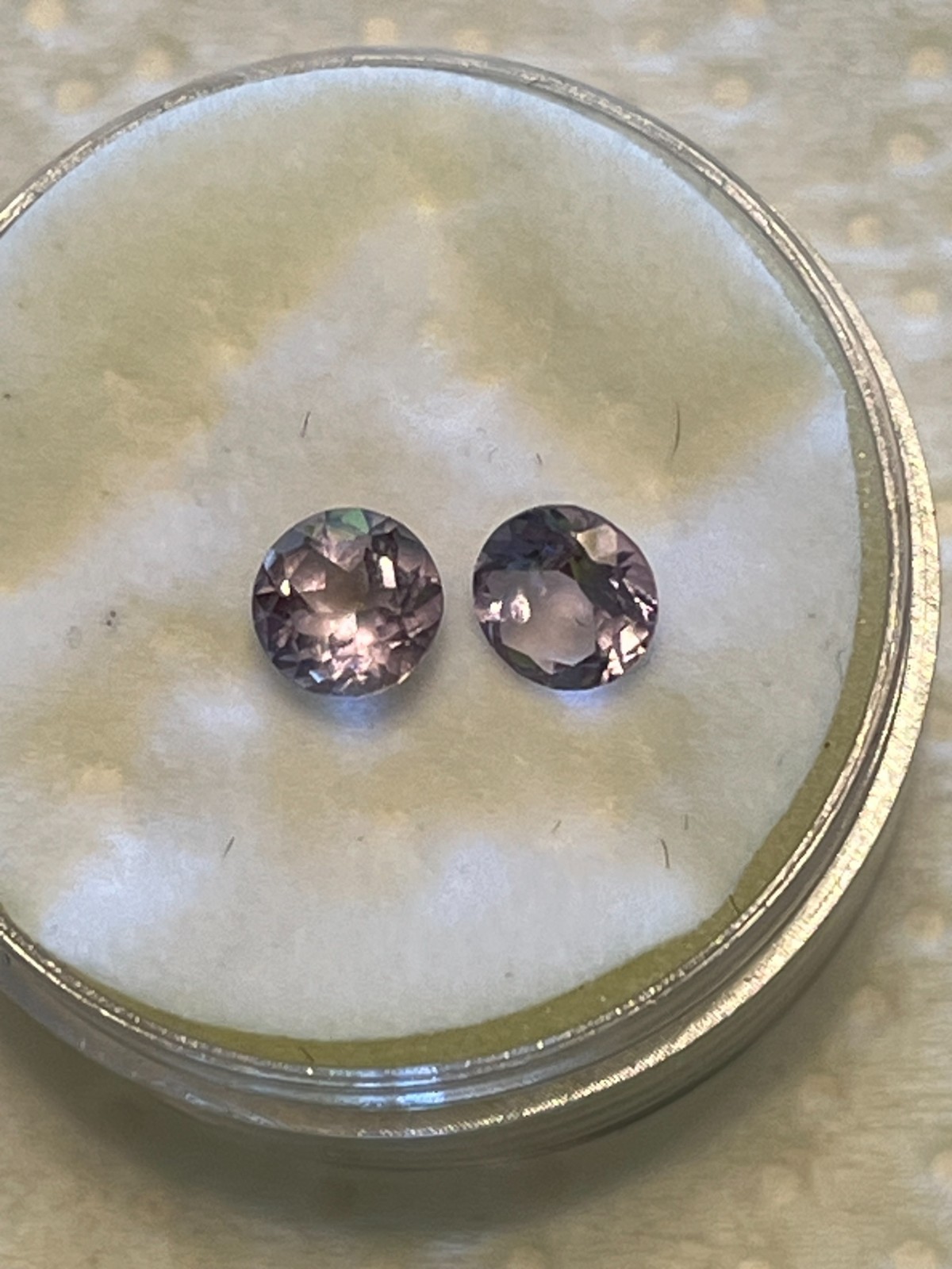 Two Natural 5mm round Amethyst-Not heat treated or enhanced