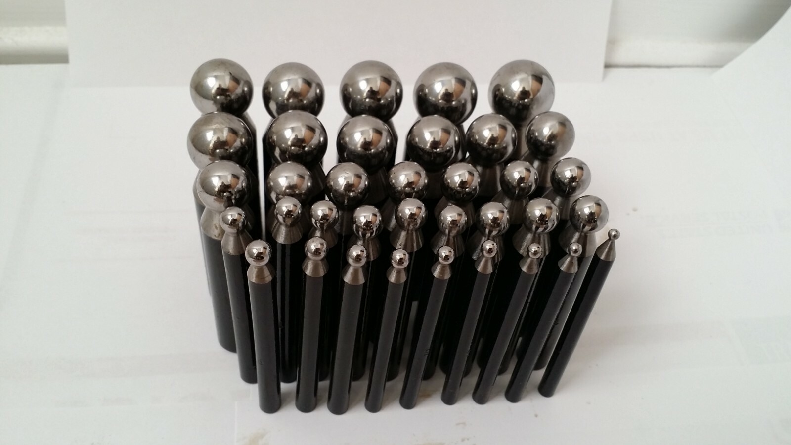 24pc Premium Dapping Punches Hardened Steel Mirror Polished Half Ball Stamp