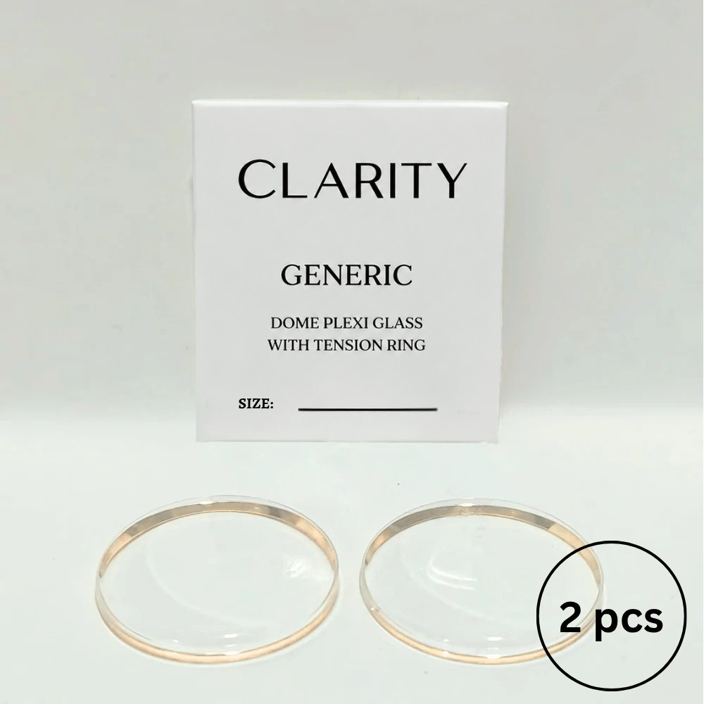 Crystal Generic Dome Acrylic Watch Plexi Glass with Tension Ring (Armoured) 2PCS