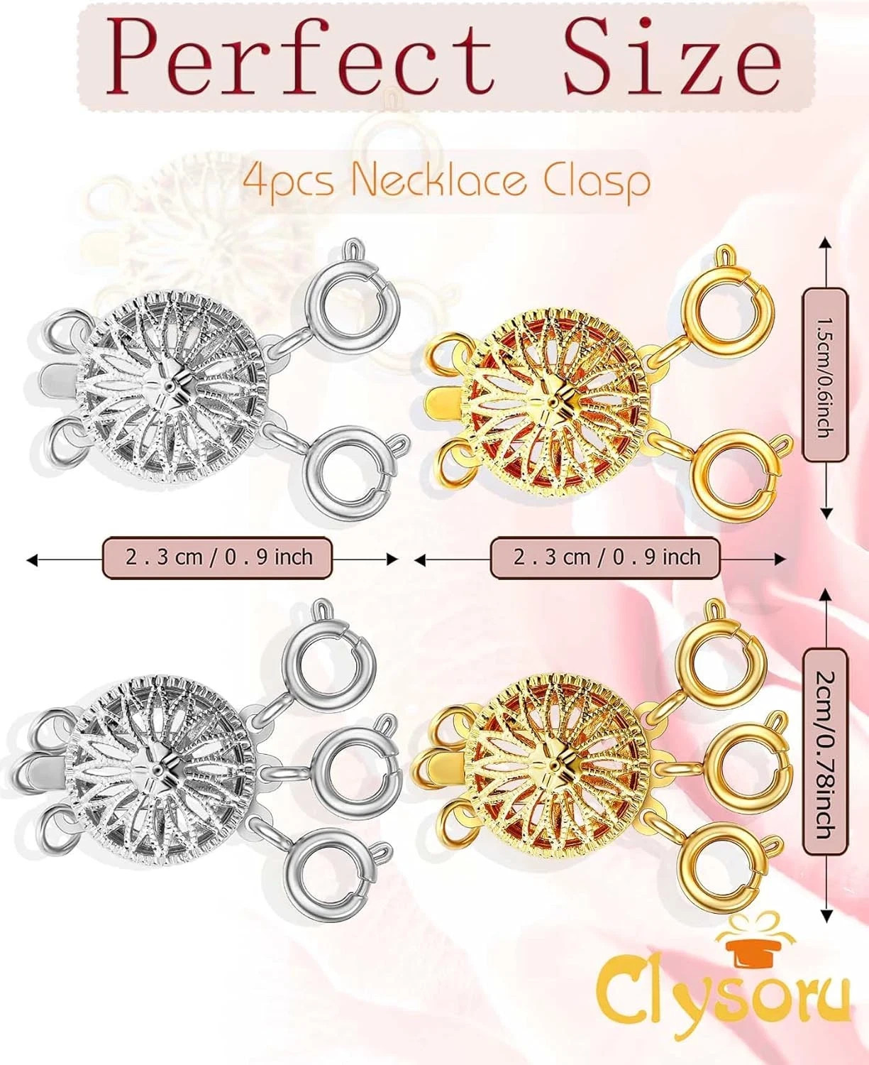 Necklace Layering Clasps Separator for Women 14k Gold & Silver Tangle Free Safet