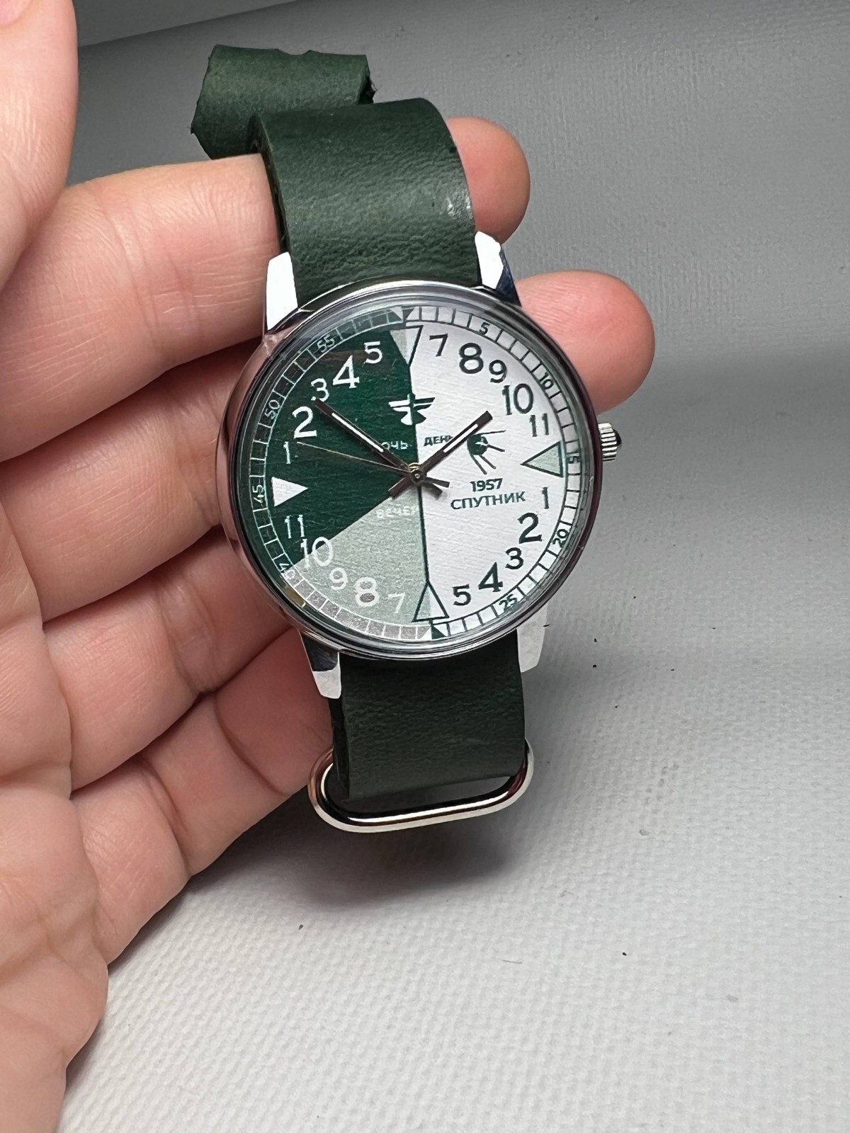 Soviet wrist watch RAKETA 1957 Day-Night from the former USSR Space Era Style