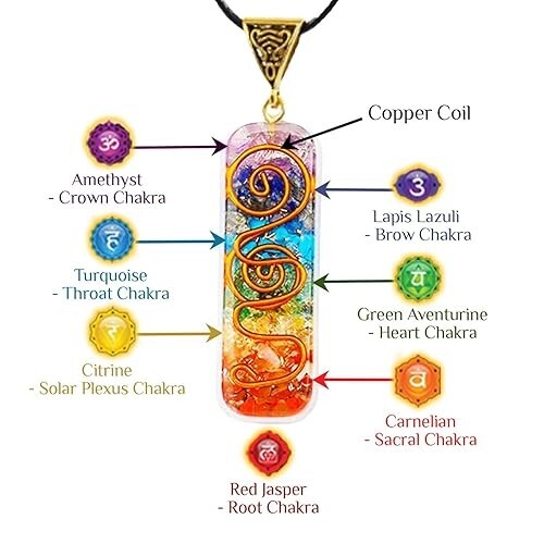 7 Chakra Orgone Pendant Energy Healing EMF Protection Pendant Unisex Necklace