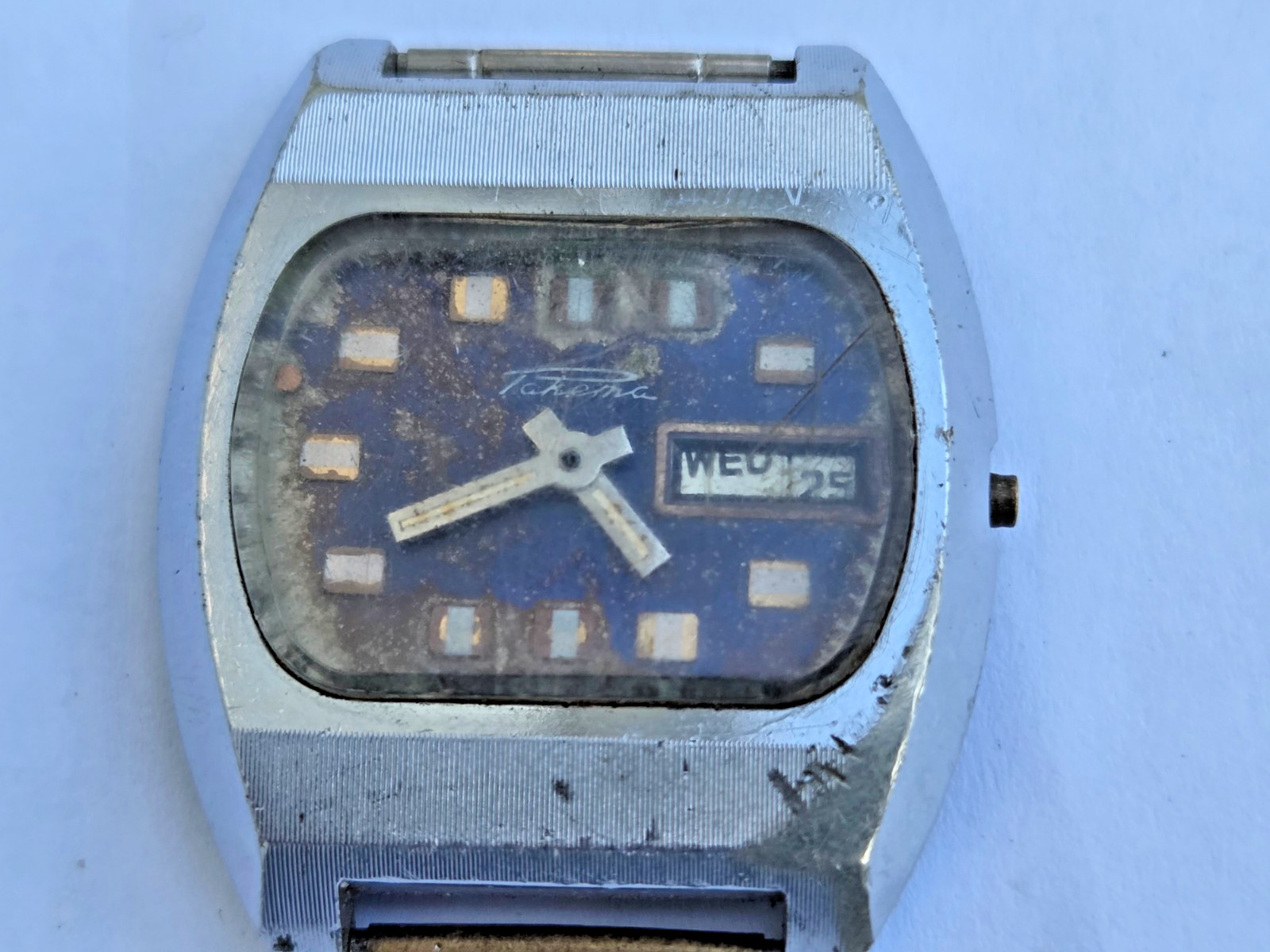 Russian Wristwatch Watch Raketa , Rocket . Made in USSR . Not working for parts.