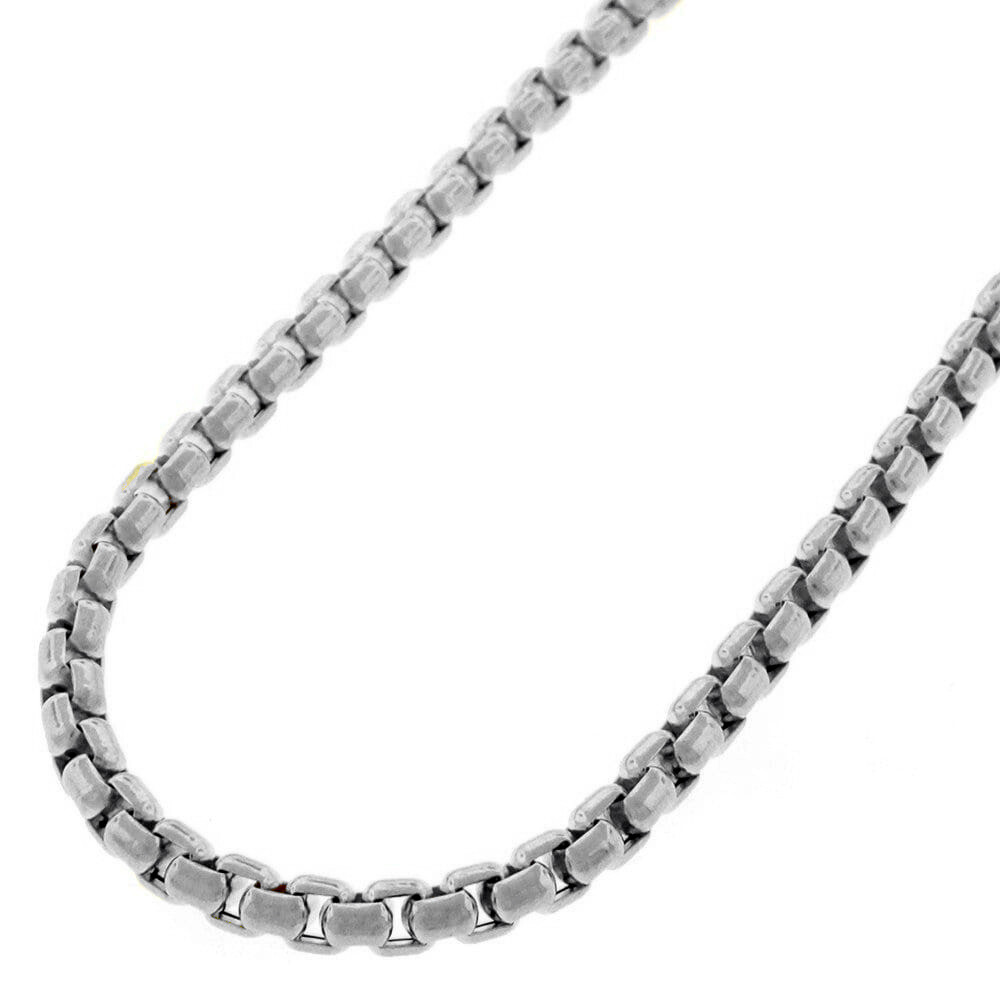 Verona Jewelers Sterling Silver 3.5MM Classic Italian Round Box Chain Necklace