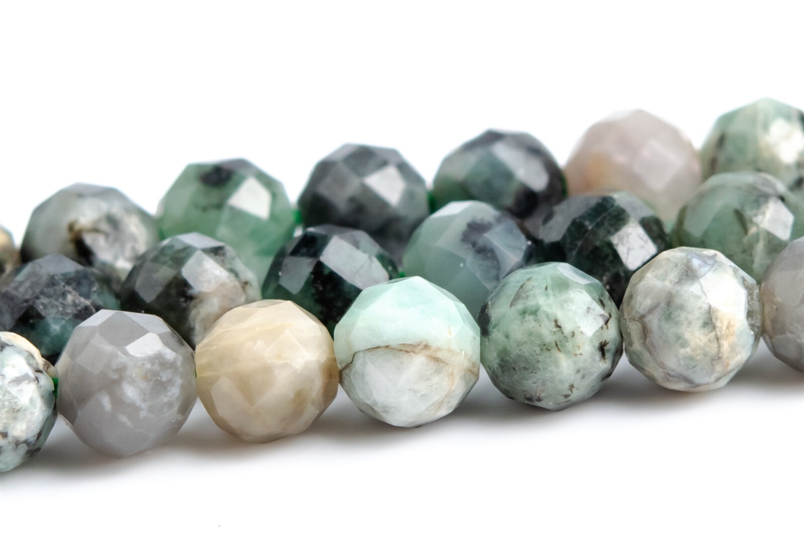 4-5MM Genuine Natural Colombian Emerald Beads Grade A Faceted Round Loose Beads