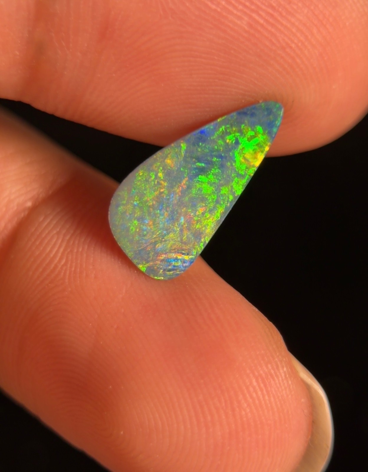 Australian Fire Opal Pear Cabochon 2.3 Ct Loose Gemstone For Custom Fine Jewelry