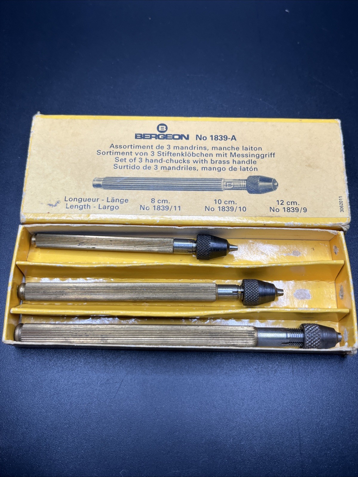 Bergeon 1839-A Set Of 3 Hand-Chucks With Brass Handles (17)