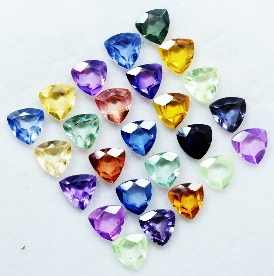 Natural Sapphire 6 MM Trillion Mix Certified Gemstone Lot 25 Pcs