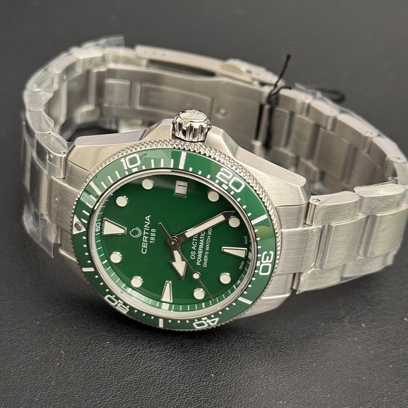 Certina DS Action Diver 38mm Powermatic 80 Green Dial Men’s Watch C0488071109100