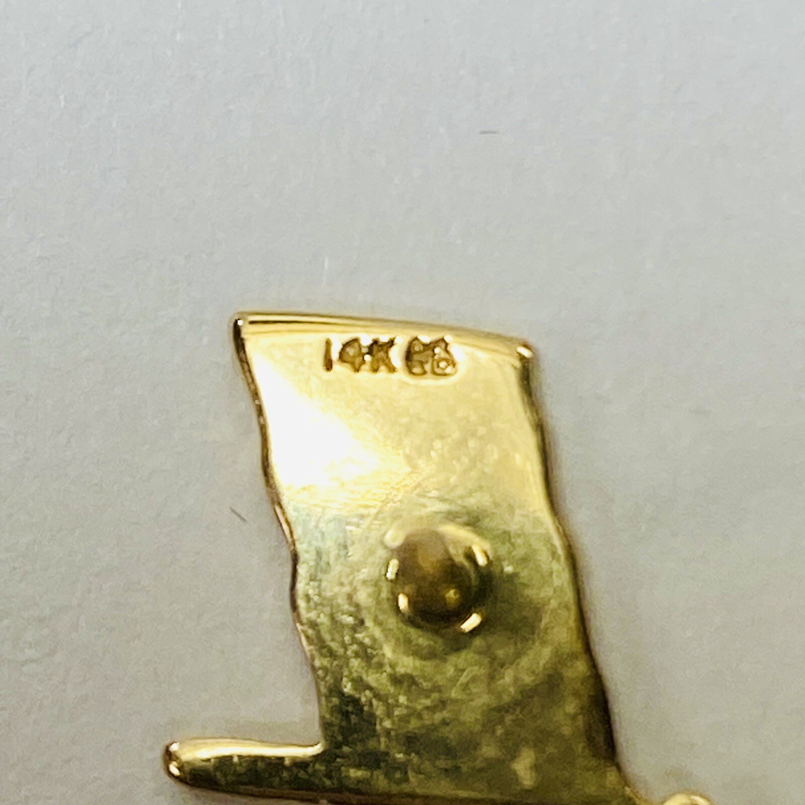14K Yellow Gold Enamel 12-Star USA American Flag Lapel Pin No Back 0.65g