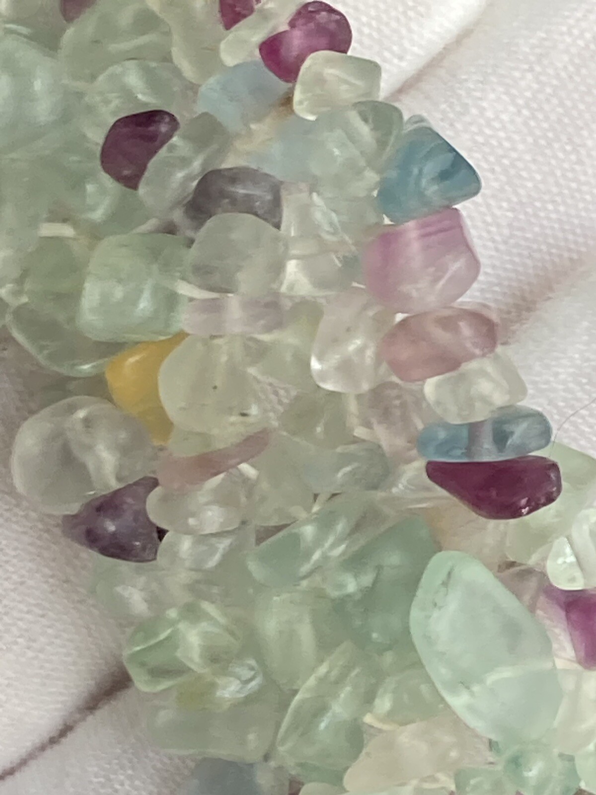 Vintage Amethyst, Quartz & Chrysoprase Wide Stretch Bracelet 6.5in Lovely 63.54g