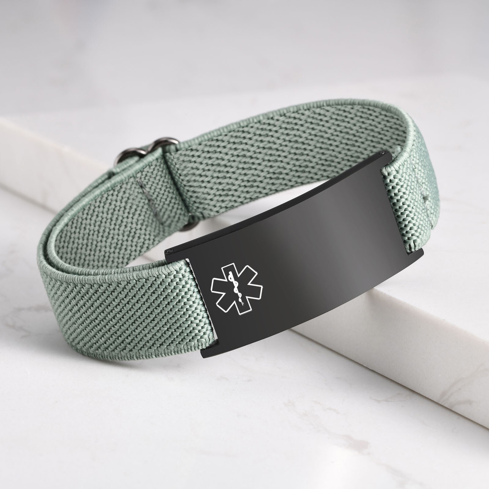Personalized Medical Alert ID Bracelet Elastic Emergency Bangle Wristband Unisex