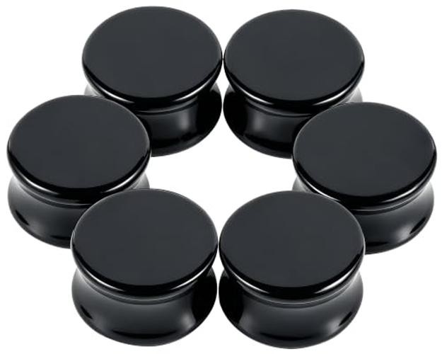 6G-30mm Solid Acrylic Black Gauges for Ear 30mm = 1 3/16 inch = 1.18 inch
