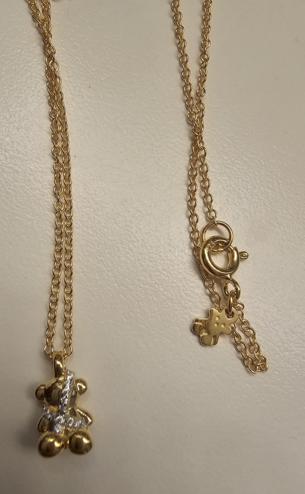 TOUS NECKLACE GOLDEN PLATED RINESTONE BEAR