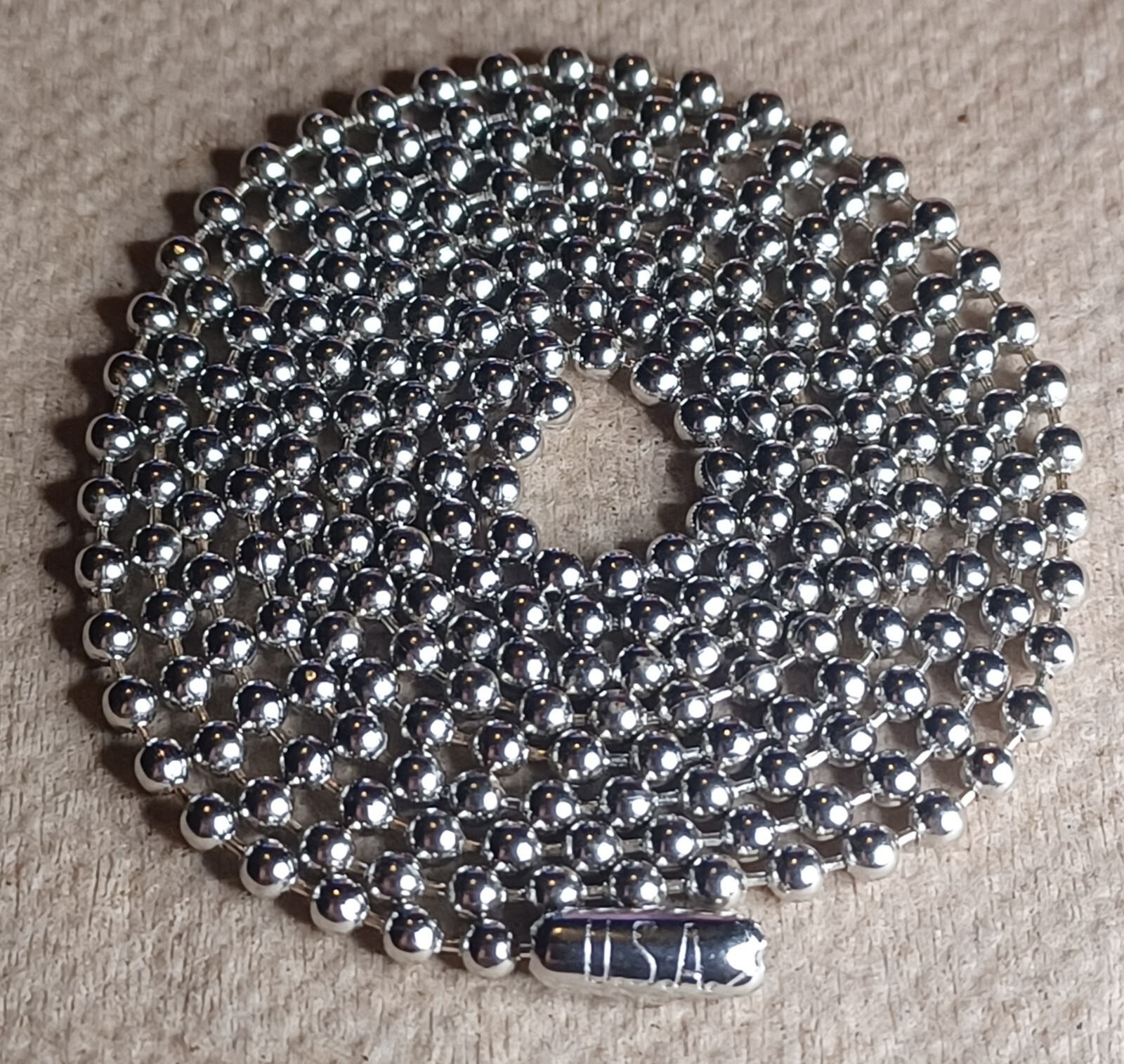 27″ 2.4mm Nickel Plated Steel Ball Bead Stylish Military Dog Tag Chain MadeInUSA