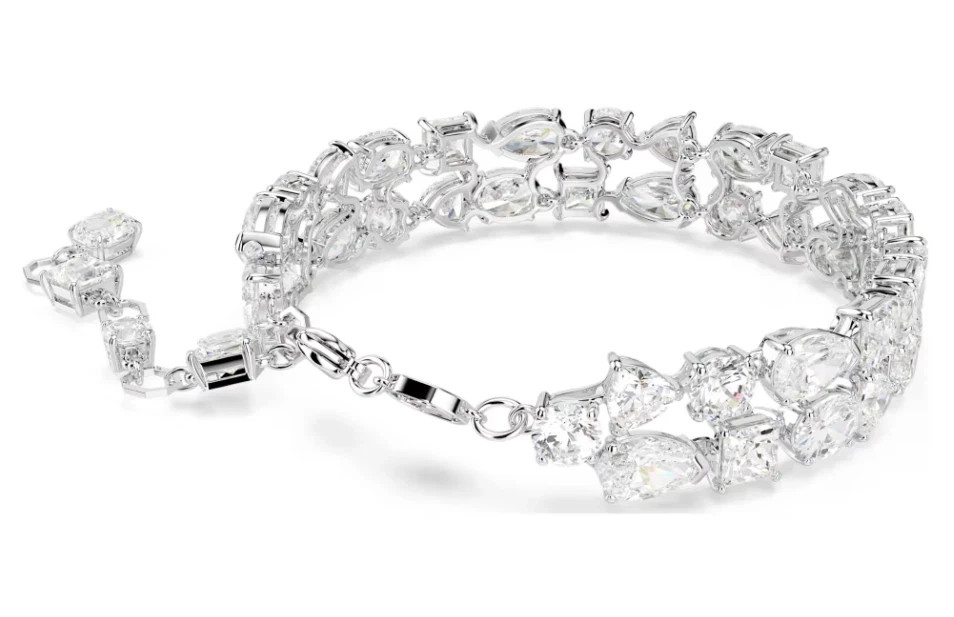 Swarovski Mesmera bracelet Mixed cuts, White, Rhodium plated