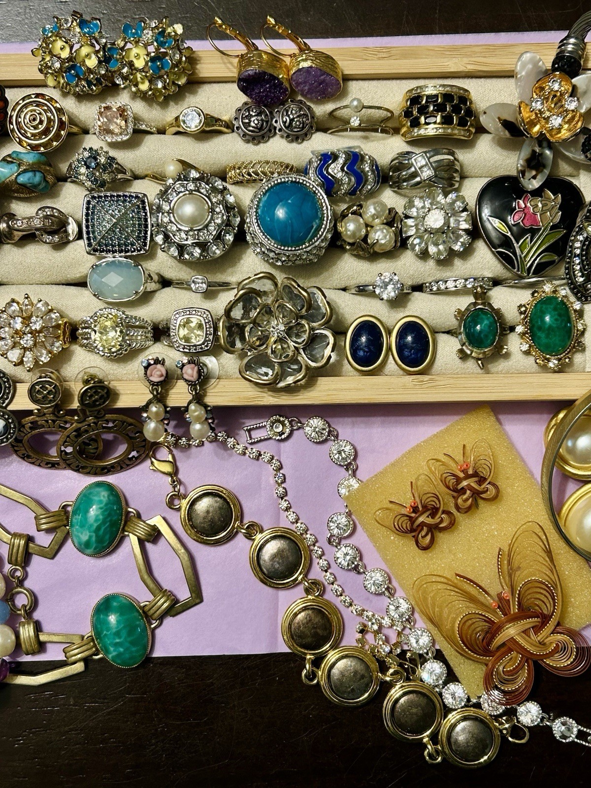 50 Piece Vintage & Modern Jewelry Lot – Some Signed/Sterling Silver – Fun Mix!
