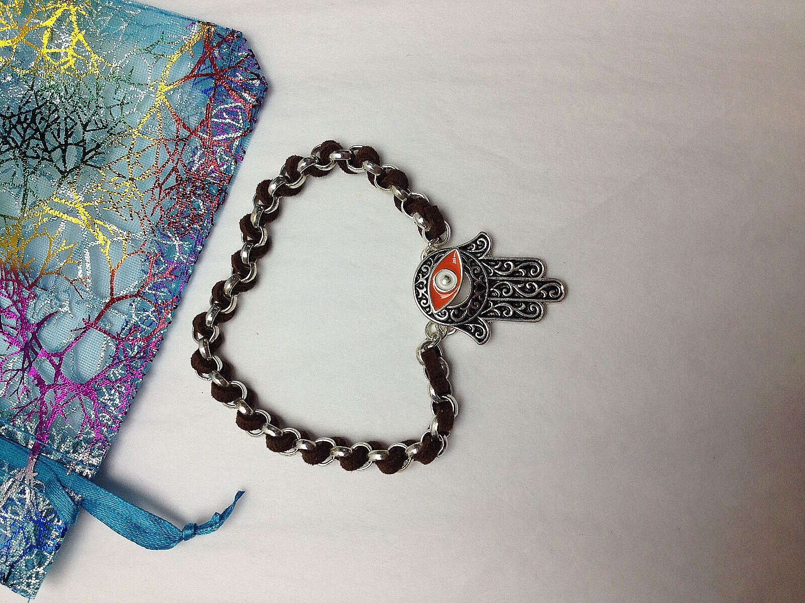 HAMSA HAND & EVIL EYE Unique CHARM BRACELET Beautiful GOOD LUCK PROTECTION