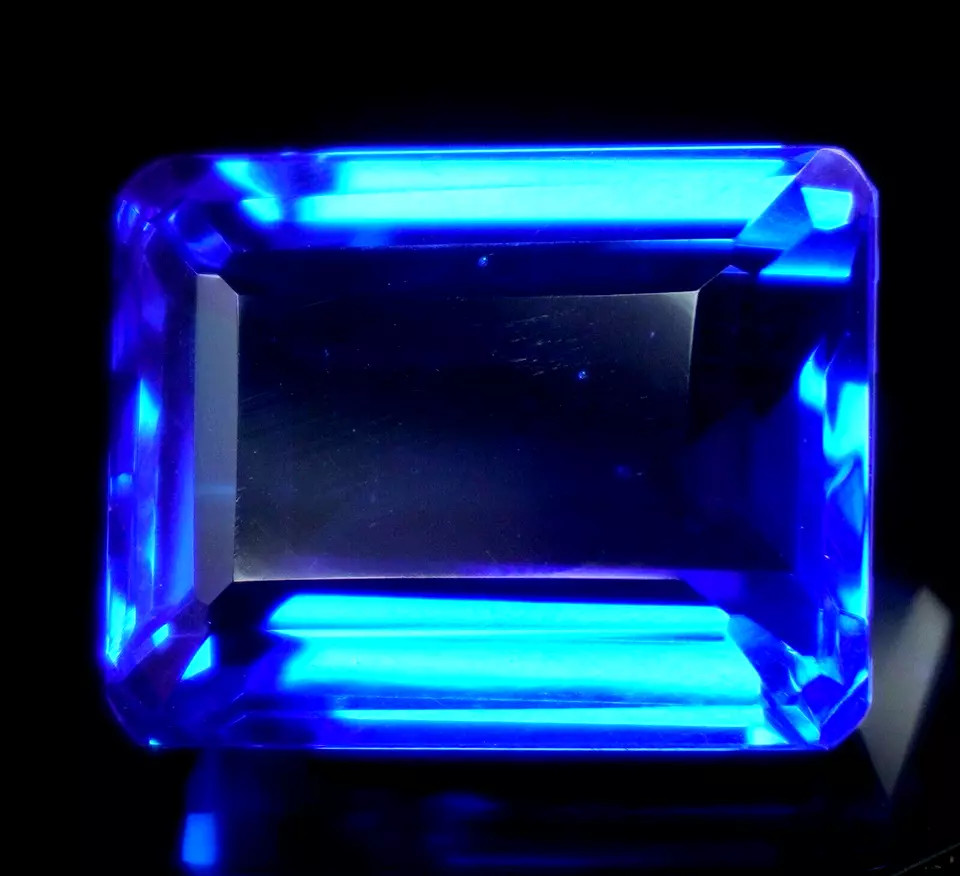 175 Ct Emerald Cut Natural GIE Certified Brazilian Blue Topaz Loose Gemstone