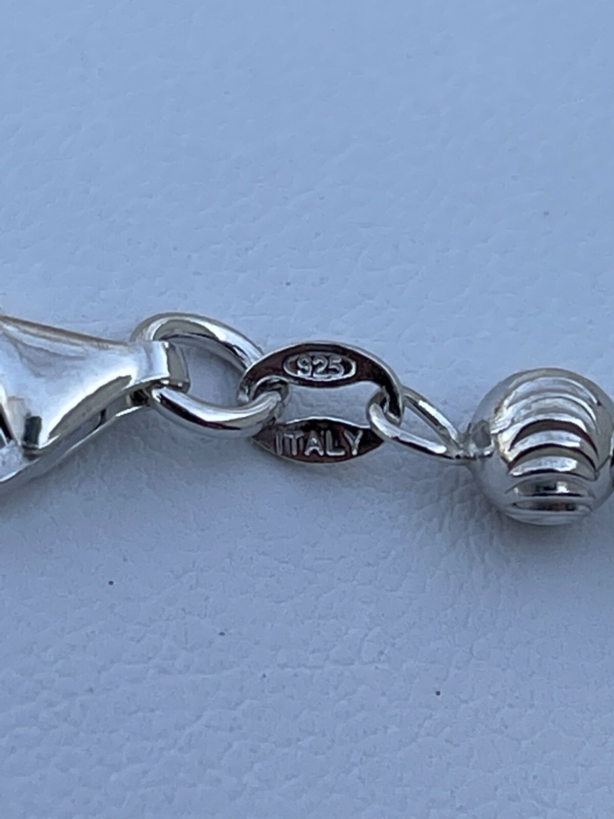 Men’s Solid 925 Sterling Silver Ball Moon Diamond Cut Bracelet 5mm Thick Beads