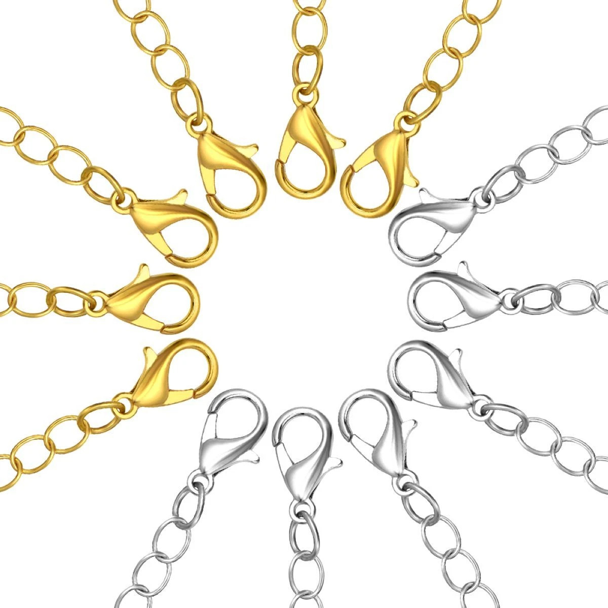 Necklace Extender 5/10Pcs Chain Extenders for Necklaces Bracelet, Gold & Silver