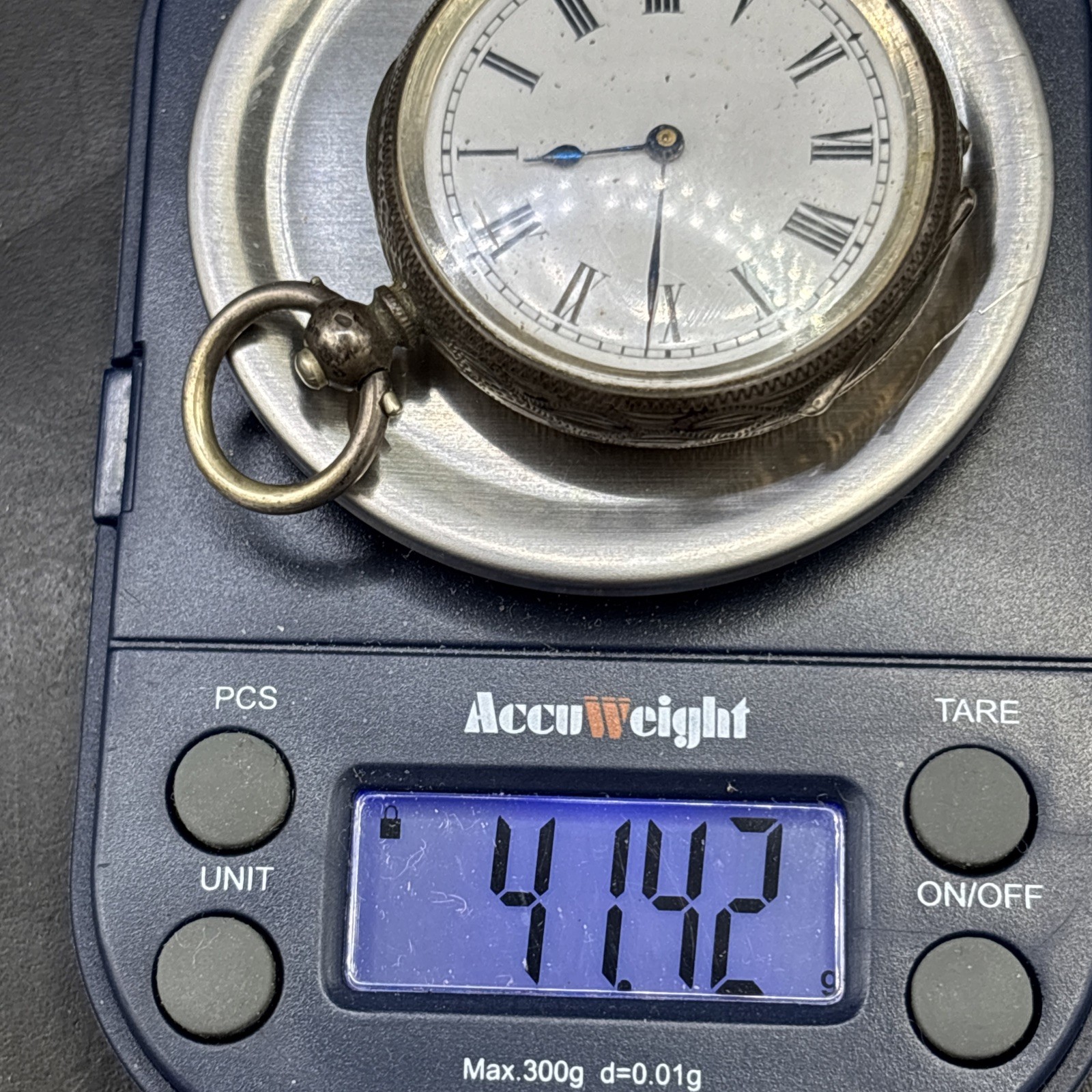 Pocket Watch 800 Silver Case PARTS REPAIR PRACTICE Floral Etched Case