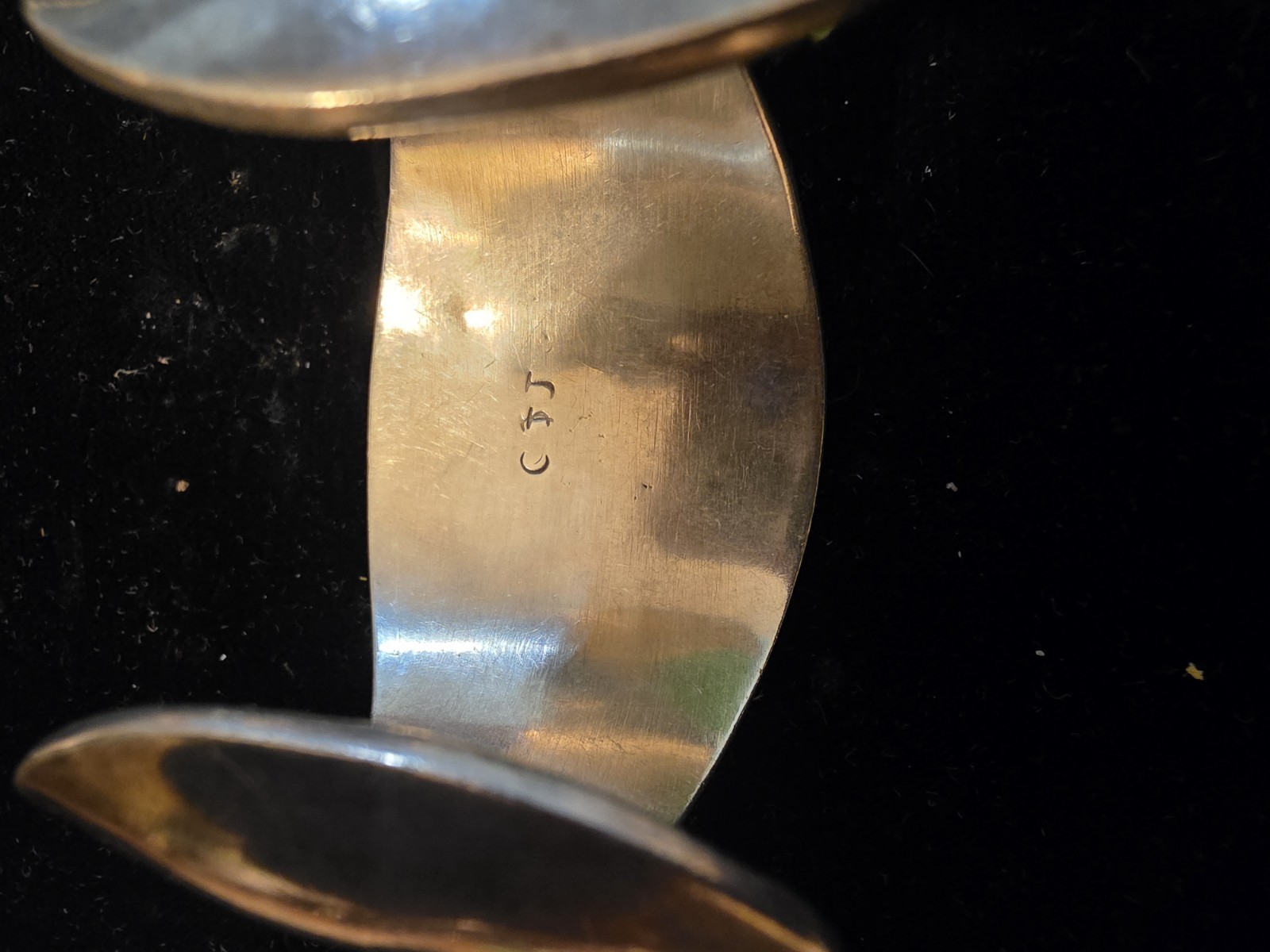 Sterling Silver Turquoise Cuff Bracelet Signed Unisex Adults Blue Green