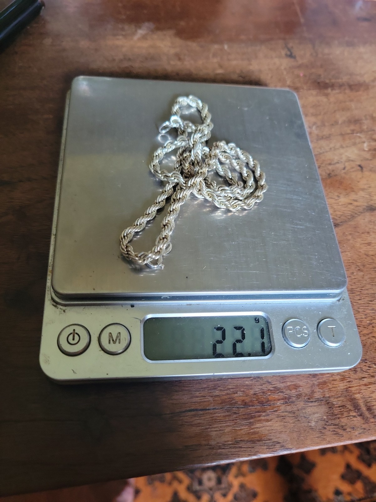 Vintage DANECRAFT Sterling Silver 3.5 mm Rope Twist 20″ Chain Necklace- 22.1 g.
