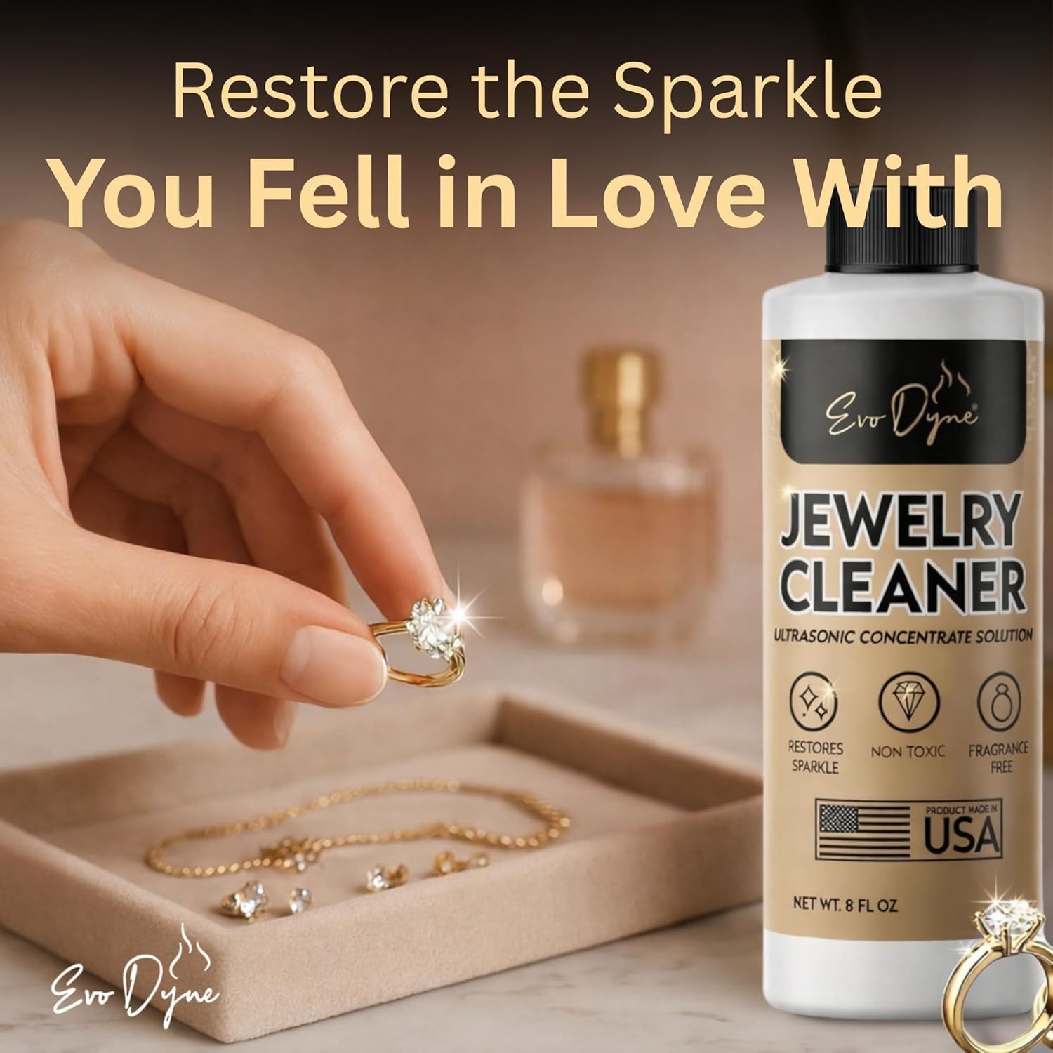Ultrasonic Jewelry Cleaner Solution 8oz Concentrated Jewelry Cleaner for Diam…