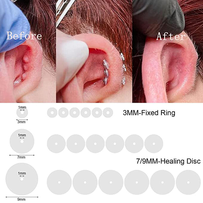 Silicone Piercing Discs Flexible Anti Hyperplasia Saucer for Ear Lip Ring Nose