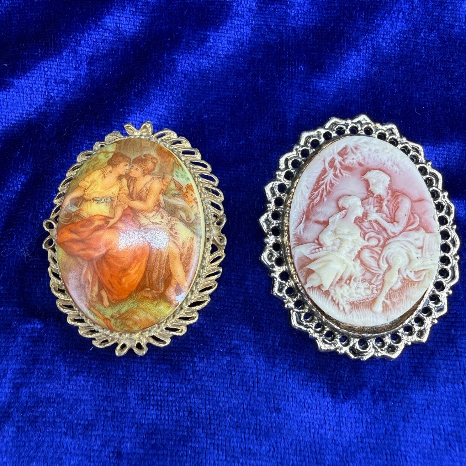 Vintage Brooch Lot Courting Couple Male Female Female Female