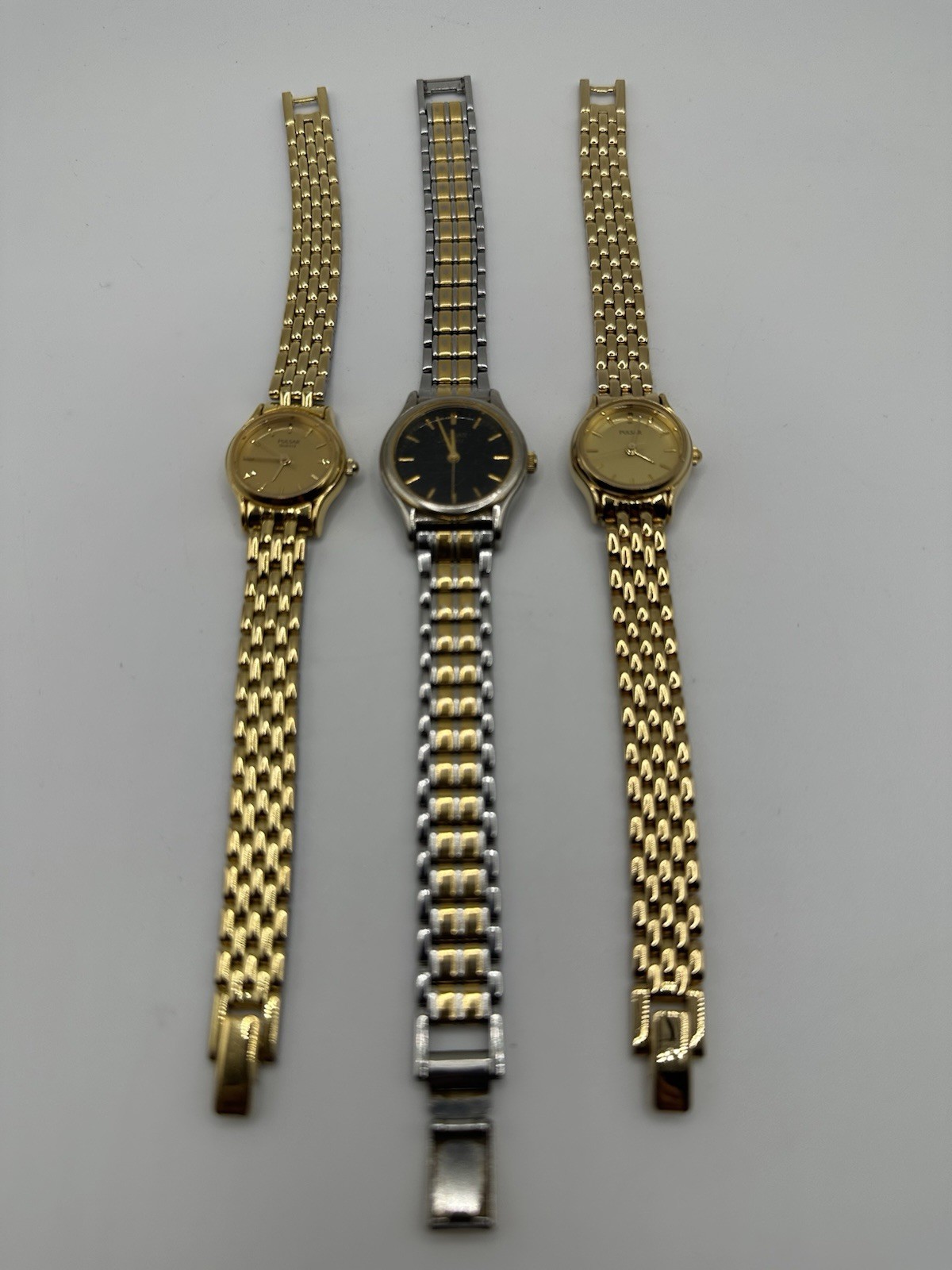 (3) Pulsar Womens Watch Gold Silver Tone Stainless Steel Water Resistant Not Run
