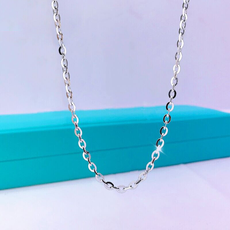 Solid Platinum 950 Necklace 1.2mm 1.5mm 1.8mm O Cable Link Chain 15.7″-17.7″ L