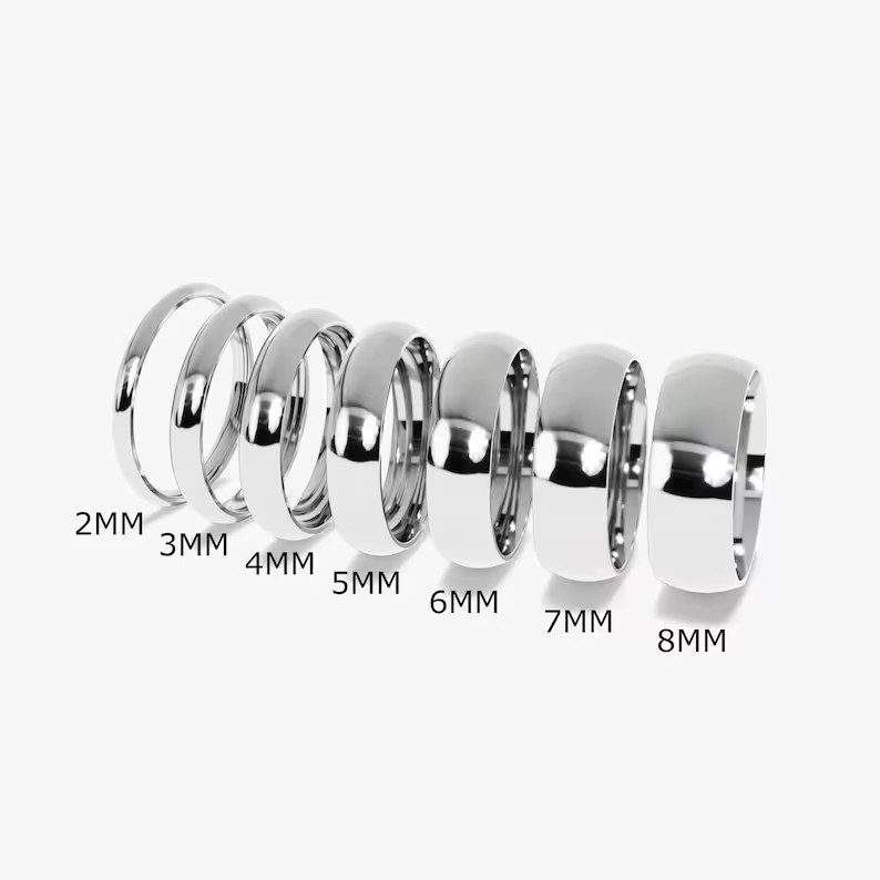 Tungsten Carbide Silver Polished Plain Wedding Band Ring 2mm 3mm 4mm 6mm 8mm 10m