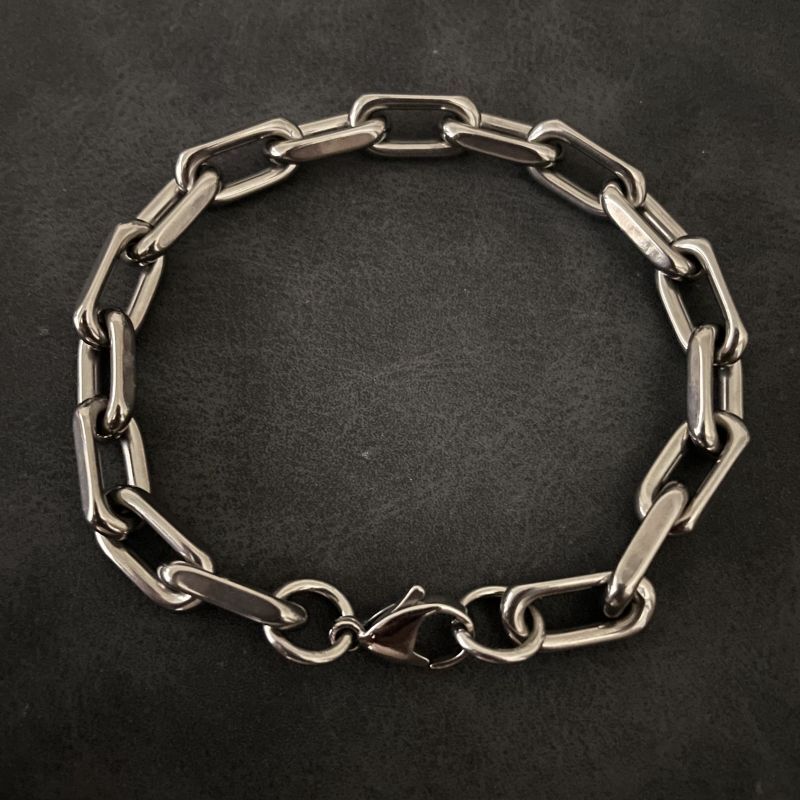 New 8mm Pure Titanium Chain Bracelet Men’s Women Bracelet Anti Allergy 7.9 Inch