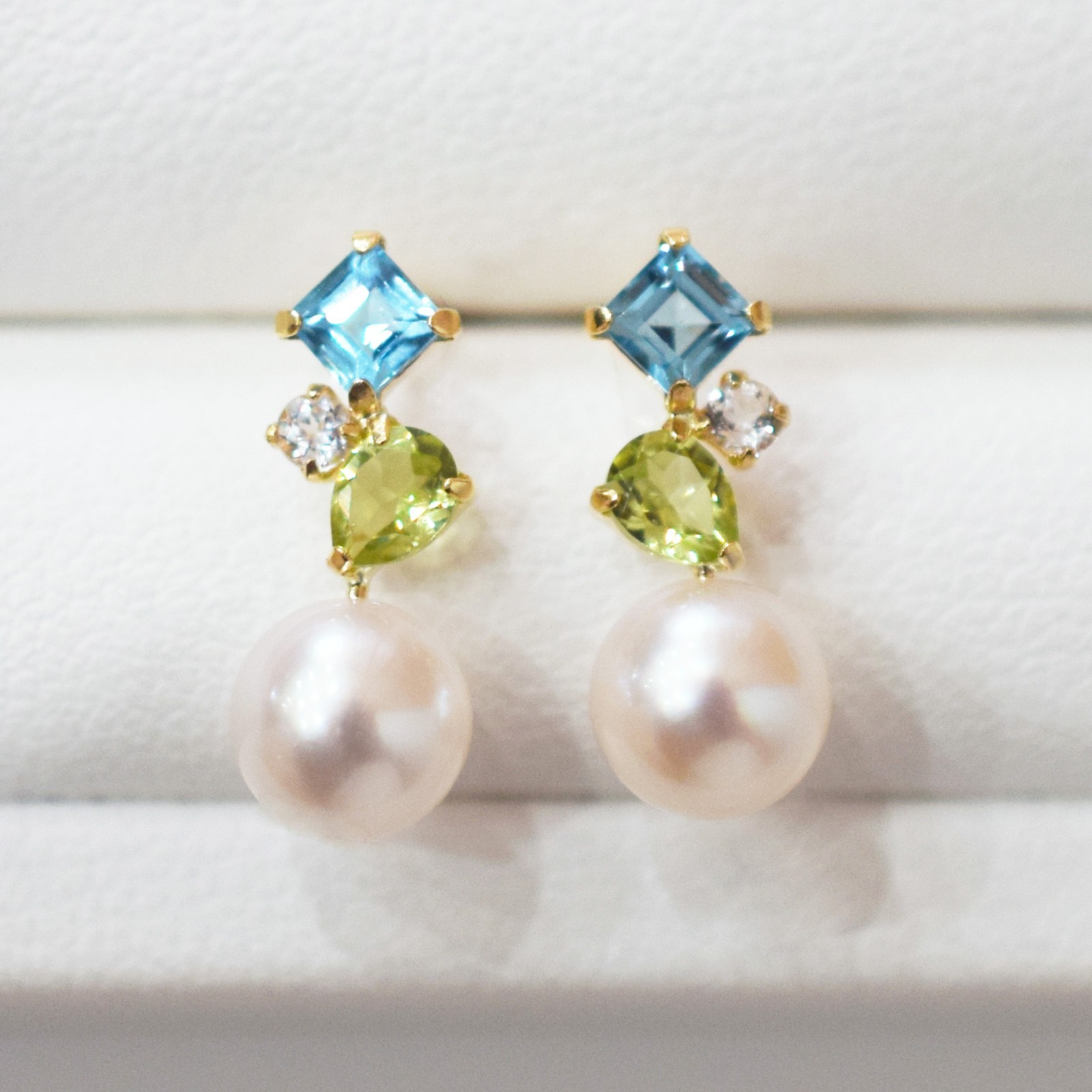 Akoya pearl 6mm – 6.5mm White pink Earring Seawater pearl Semi-precious stone