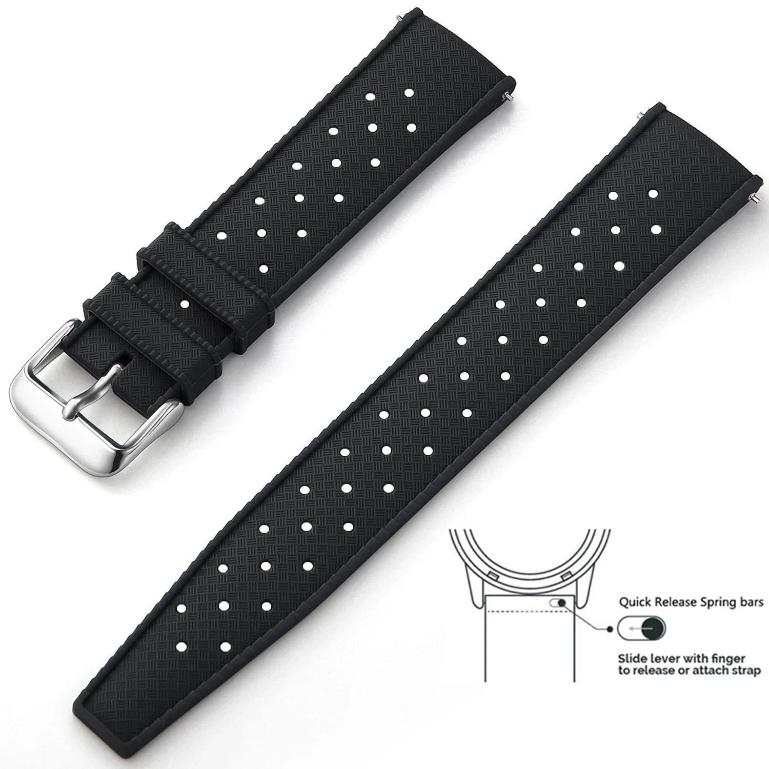 Tropical Silicone Watch Strap Band Quick Release Watch Band 18mm 20mm 22mm Smart