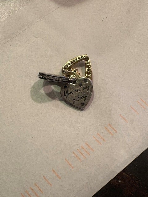 Authentic Pandora #762203C01 Shooting Star Hearts Dangle Charm Shine Collection