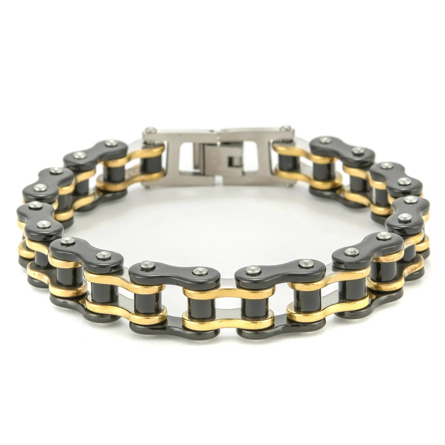 Stainless Steel 8.5 in Solid Motorcycle Bike Chain Design Bracelet Men’s Jewelry