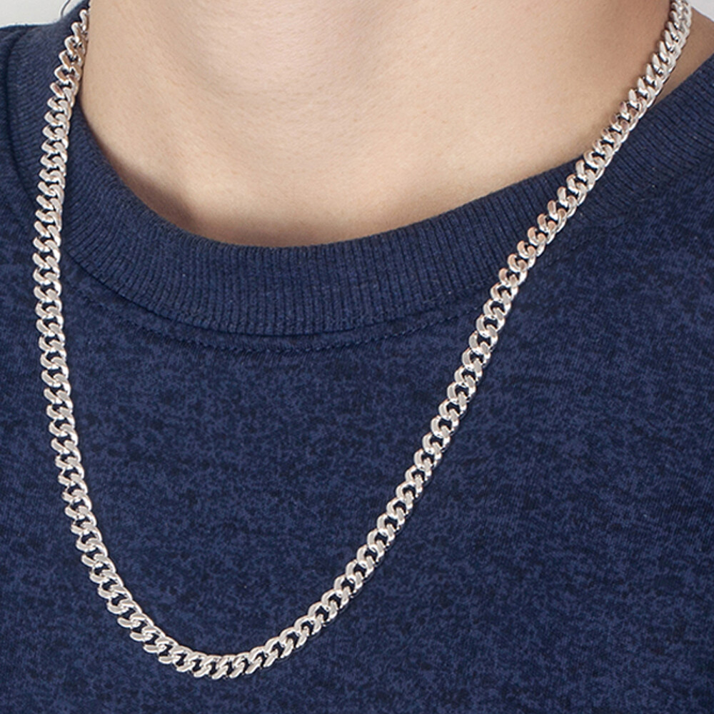 925 Sterling Silver Miami Cuban Link Chain Necklace Curb Chain 5mm Men’s Hip Hop