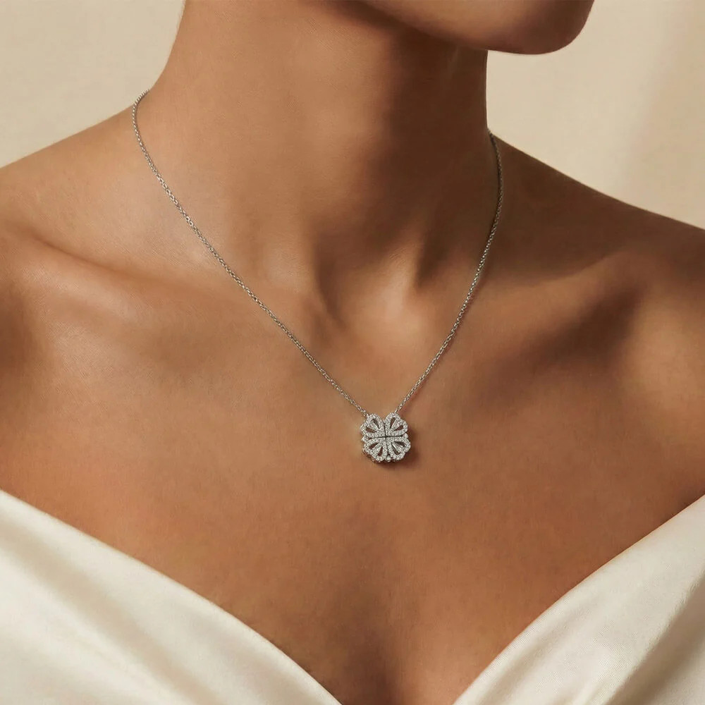 Daughter Heart Clover Convertible Necklace From Mom