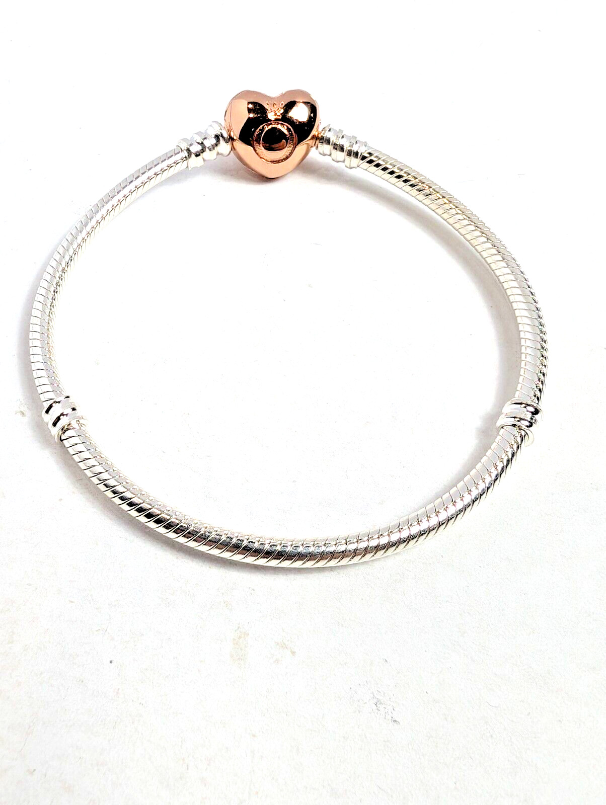 Authentic Pandora Bracelet, Rose Heart Clasp, #580719